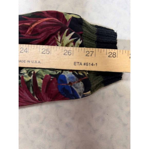 Zara Basic Tropical Bird Palm Print Bomber Jacket Black Multi Small 7484/229 - Picture 6 of 12